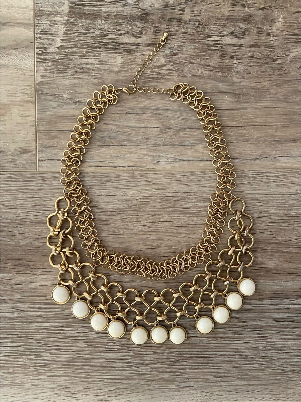 NEW Multi-Row Statement Necklace with Ivory Accents